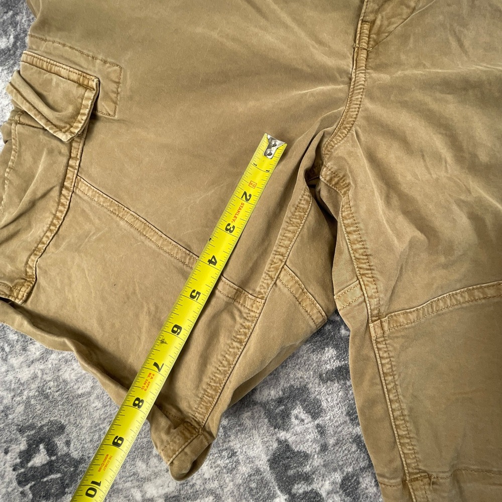 American Eagle Mens 33 Flex Cargo Shorts Khaki Solid Skater Utility Cargo - Picture 6 of 12